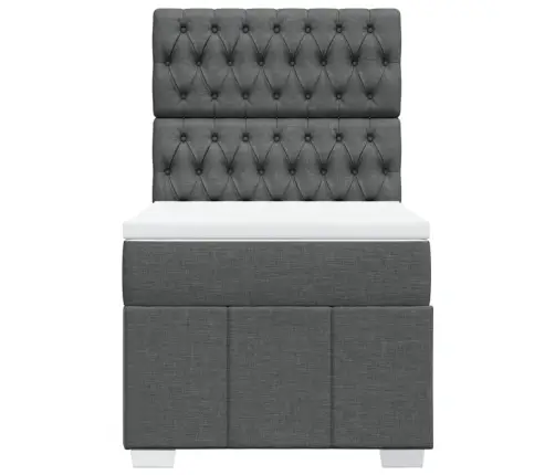 Atsperu Gultas Rāmis Ar Matraci, Tumši Pelēka Audums, 100X200Cm Vidaxl