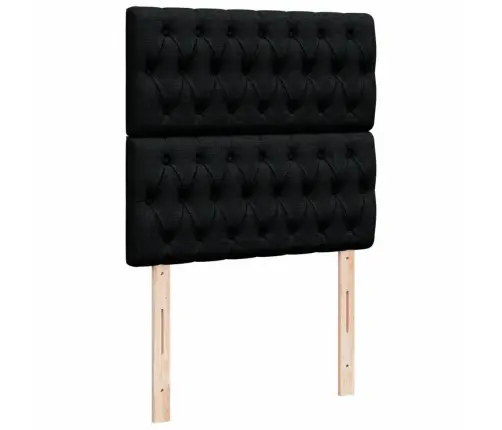 Atsperu Gultas Rāmis Ar Matraci, Melna Audums, 100X200 Cm Vidaxl