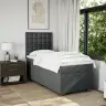 Atsperu Gultas Rāmis Ar Matraci, Tumši Pelēka Audums, 100X200Cm Vidaxl