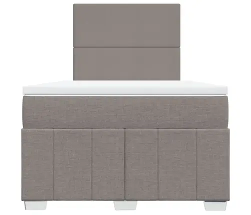 Atsperu Gulta Ar Matraci, Pelēkbrūns Audums, 120X190 Cm Vidaxl