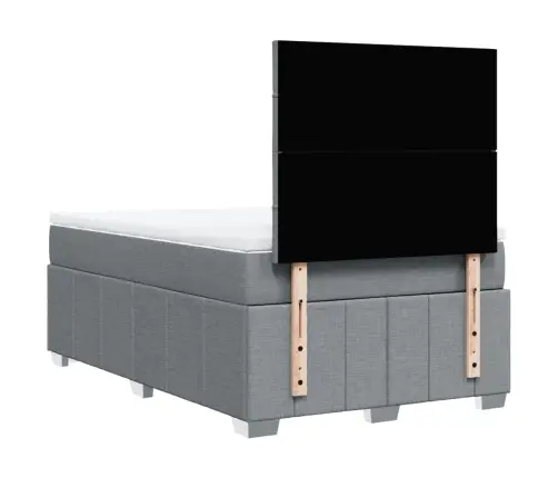 Atsperu Gulta Ar Matraci, Gaiši Pelēka Audums, 120X190 Cm Vidaxl