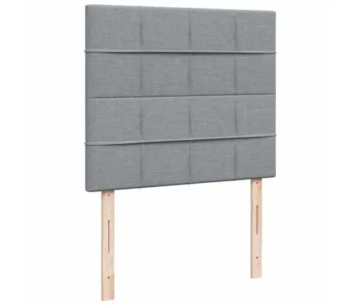 Atsperu Gulta Ar Matraci, Gaiši Pelēka Audums, 120X190 Cm Vidaxl