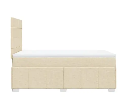 Lova Su Spyruoklėmis Ir Čiužiniu, Kreminė, 120X190cm Audinys