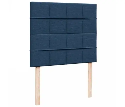 Atsperu Gulta Ar Matraci, Zils Audums, 120X190 Cm Vidaxl