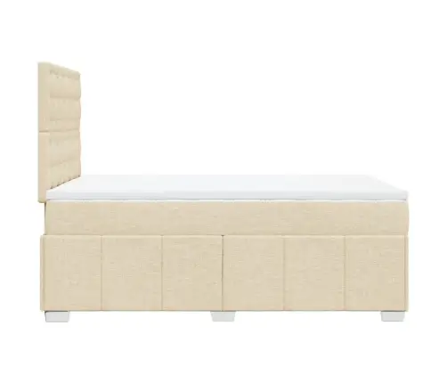 Atsperu Gulta Ar Matraci, Krēmkrāsas Audums, 120X190 Cm Vidaxl