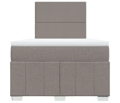 Atsperu Gultas Rāmis Ar Matraci, Pelēkbrūns, 120X200 Cm, Audums Vidaxl