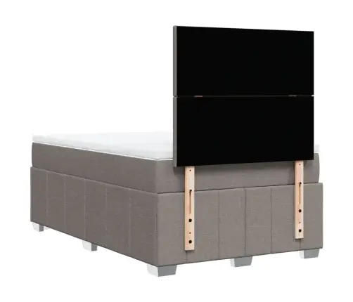 Atsperu Gultas Rāmis Ar Matraci, Pelēkbrūns, 120X200 Cm, Audums Vidaxl