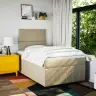 Atsperu Gultas Rāmis Ar Matraci, Krēmkrāsas, 120X200 Cm, Audums Vidaxl