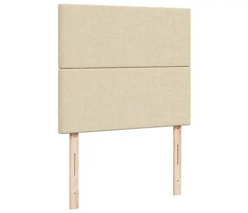 Atsperu Gultas Rāmis Ar Matraci, Krēmkrāsas, 120X200 Cm, Audums Vidaxl