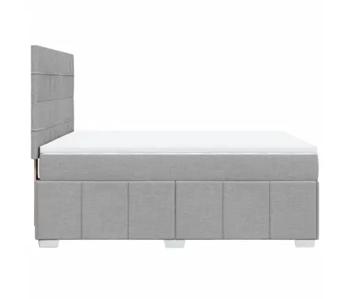 Atsperu Gulta Ar Matraci, Gaiši Pelēka Audums, 140X190 Cm Vidaxl