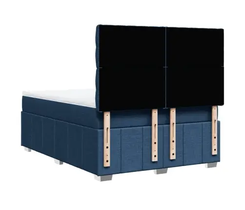 Lova Su Spyruoklėmis Ir Čiužiniu, Mėlyna, 140X200 cm Audinys