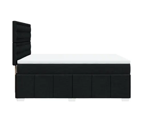 Atsperu Gulta Ar Matraci, Melna, 140X200 Cm, Audums Vidaxl