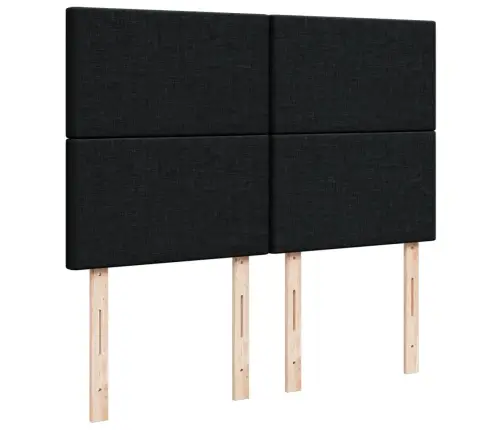 Atsperu Gulta Ar Matraci, Melns, 160X200 Cm, Audums Vidaxl