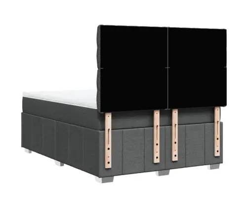 Atsperu Gulta Ar Matraci, Tumši Pelēks, 160X200 Cm, Audums Vidaxl