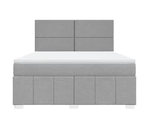 Atsperu Gulta Ar Matraci, Gaiši Pelēka Audums, 180X200 Cm Vidaxl