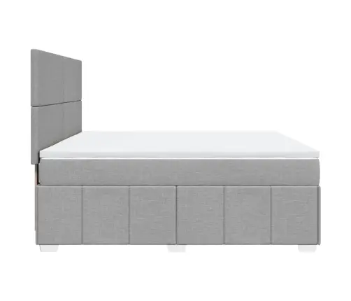 Atsperu Gulta Ar Matraci, Gaiši Pelēka Audums, 180X200 Cm Vidaxl