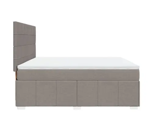 Atsperu Gulta Ar Matraci, Pelēkbrūns, 180X200 Cm, Audums Vidaxl