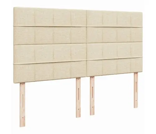 Atsperu Gulta Ar Matraci, Krēmkrāsas, 180X200 Cm, Audums Vidaxl