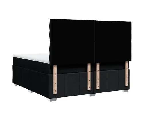 Lova Su Spyruoklėmis Ir Čiužiniu, Juoda, 180X200 cm Audinys