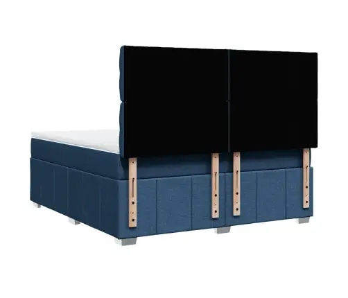 Atsperu Gulta Ar Matraci, Zils, 180X200 Cm, Audums Vidaxl