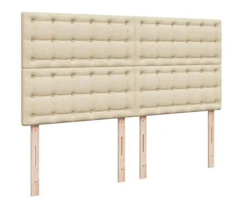 Lova Su Spyruoklėmis Ir Čiužiniu, Kreminė, 180X200 cm Audinys