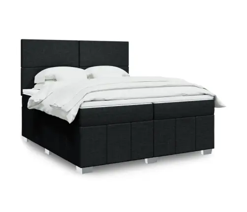 Kontinentaalvoodi Madratsiga, Must, 200X200 cm Kangas