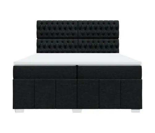 Kontinentaalvoodi Madratsiga, Must, 200X200 cm Kangas