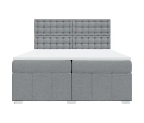 Lova Su Spyruoklėmis Ir Čiužiniu, Pilka, 200X200cm Audinys