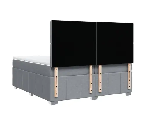 Lova Su Spyruoklėmis Ir Čiužiniu, Pilka, 200X200cm Audinys