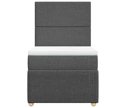 Atsperu Gultas Rāmis Ar Matraci, Tumši Pelēka, 80X200Cm, Audums Vidaxl