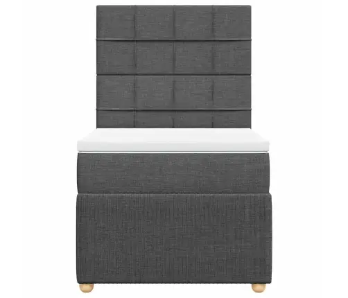 Atsperu Gultas Rāmis Ar Matraci, Tumši Pelēka, 80X200Cm, Audums Vidaxl