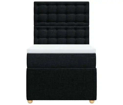 Atsperu Gultas Rāmis Ar Matraci, Melna, 80X200 Cm, Audums Vidaxl