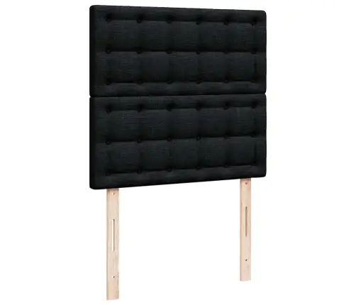 Atsperu Gultas Rāmis Ar Matraci, Melna, 80X200 Cm, Audums Vidaxl