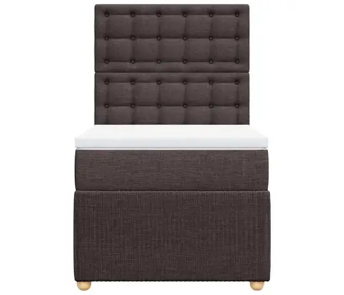 Lova Su Spyruoklėmis Ir Čiužiniu, Ruda, 80X200 cm Audinys