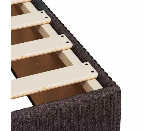 Atsperu Gulta Ar Matraci, Tumši Brūna, 90X190 Cm, Audums Vidaxl