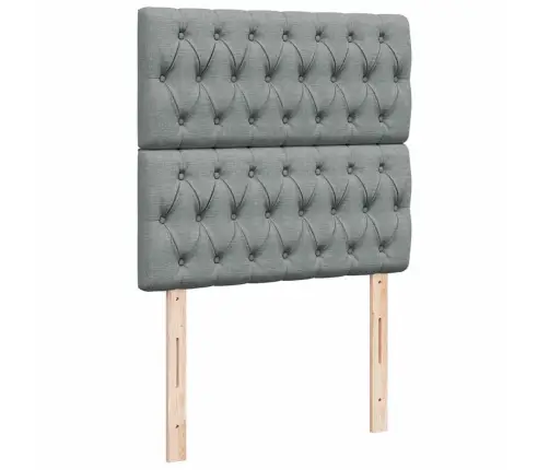 Lova Su Spyruoklėmis Ir Čiužiniu, Pilka, 90X190 cm Audinys