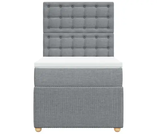 Atsperu Gulta Ar Matraci, Gaiši Pelēka, 90X190 Cm, Audums Vidaxl