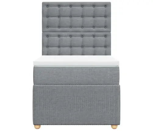 Atsperu Gulta Ar Matraci, Gaiši Pelēka, 90X200 Cm, Audums Vidaxl