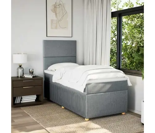 Kontinentaalvoodi Madratsiga, Helehall, 100X200 cm Kangas