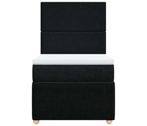 Atsperu Gultas Rāmis Ar Matraci, Melna Audums, 100X200 Cm Vidaxl