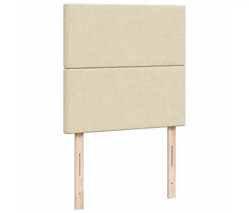 Atsperu Gultas Rāmis Ar Matraci, Krēmkrāsas, 100X200 Cm, Audums Vidaxl