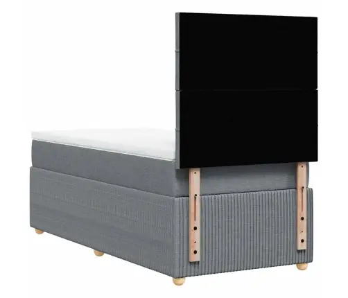 Atsperu Gultas Rāmis Ar Matraci, Gaiši Pelēka Audums, 100X200Cm Vidaxl