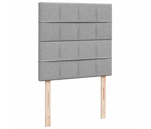 Atsperu Gultas Rāmis Ar Matraci, Gaiši Pelēka Audums, 100X200Cm Vidaxl