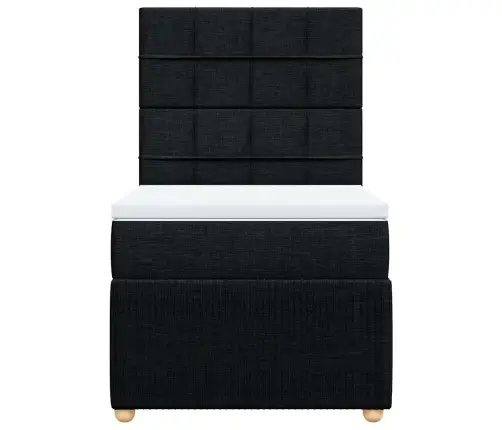 Atsperu Gultas Rāmis Ar Matraci, Melna Audums, 100X200 Cm Vidaxl