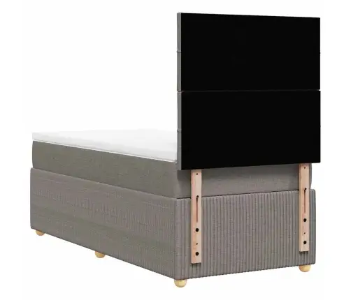 Atsperu Gultas Rāmis Ar Matraci, Pelēkbrūns, 100X200 Cm, Audums Vidaxl