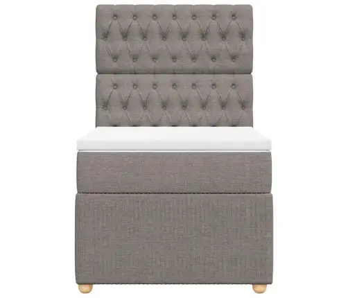 Lova Su Spyruoklėmis Ir Čiužiniu, Taupe, 100X200cm Audinys