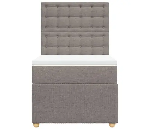 Lova Su Spyruoklėmis Ir Čiužiniu, Taupe, 100X200cm Audinys