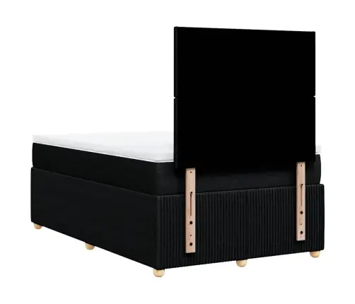 Atsperu Gulta Ar Matraci, Melns Audums, 120X190 Cm Vidaxl