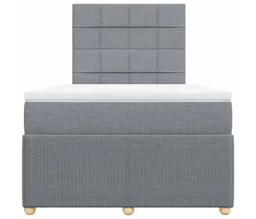 Atsperu Gulta Ar Matraci, Gaiši Pelēka Audums, 120X190 Cm Vidaxl