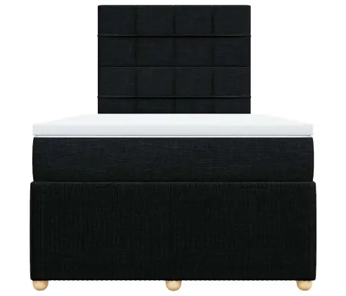 Atsperu Gulta Ar Matraci, Melns Audums, 120X190 Cm Vidaxl